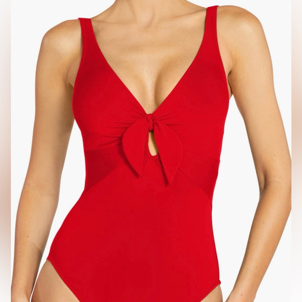 NWT FLASH SALE!!
Red One-Piece Swimsuit with Front Tie underwire Robin Piccone